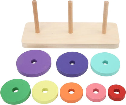 Tower Of Hanoi Toss Game Puzzle Toy Training Brains Safe Interactive Educational Toy Bite Resistance For kids