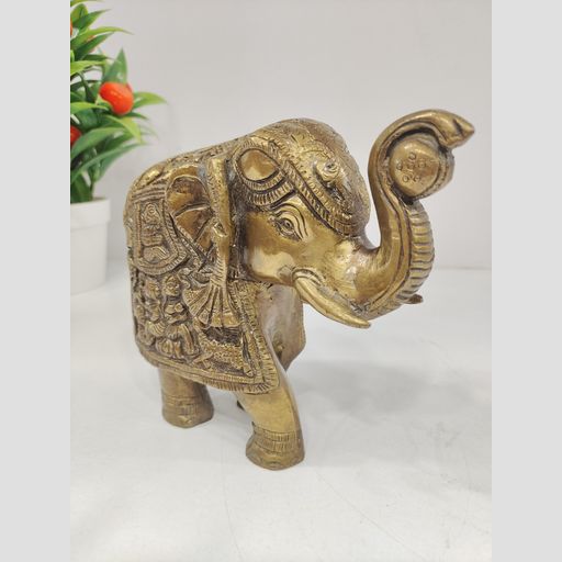 Brass Elephant Idol