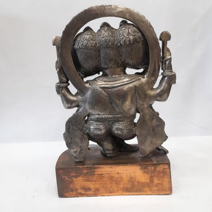 BRASS 3 FACE GANESH SILVER FINISH