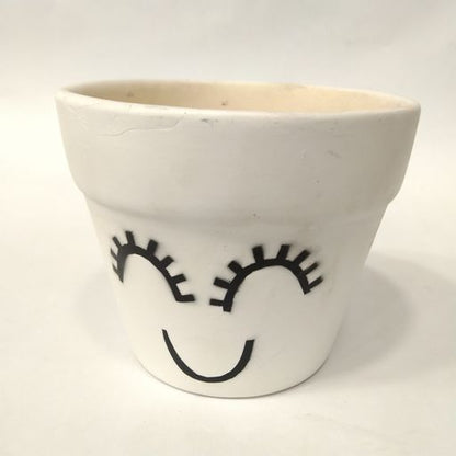Ceramic smiley face printed Planter Pot for Indoor Ourdoor Plants,Home and Garden Decor, Decorative Succulents Pot