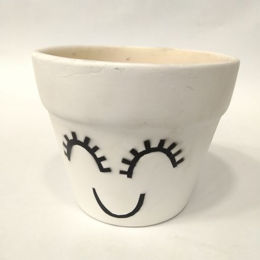 Ceramic smiley face printed Planter Pot for Indoor Ourdoor Plants,Home and Garden Decor, Decorative Succulents Pot