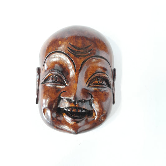 Wooden Laughing Budha Face