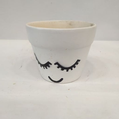 Ceramic Planter Pot Black Face printed Indoor Ourdoor Plants,Home and Garden Decor, Decorative Succulents Pot