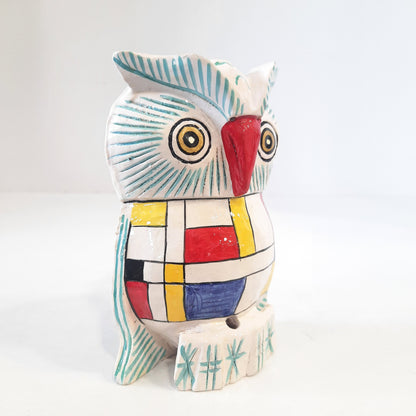 Wooden Owl F.Pose Mosaic Work