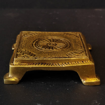 Ancient Brass Pooja Chowki