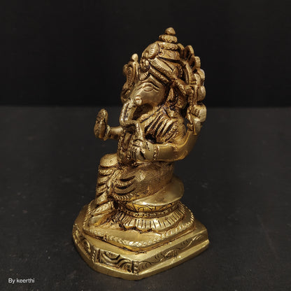 Brass Ganesh Showpiece Murti Idol Statue Sculpture Sitting