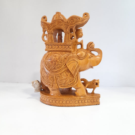 Wooden Amb. Half U/Cut Half Carved