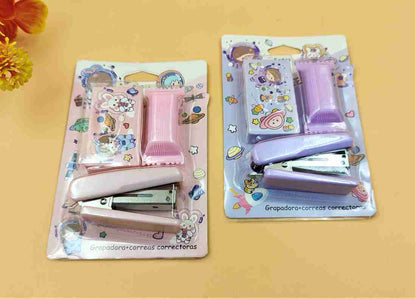 Paper Bear Combo Pink and Purple Space Stapler Theme Stapler Set Art's & craft kit