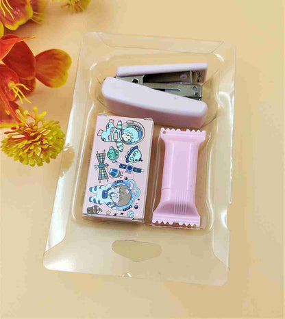 Paper Bear Combo Pink and Purple Space Stapler Theme Stapler Set Art's & craft kit