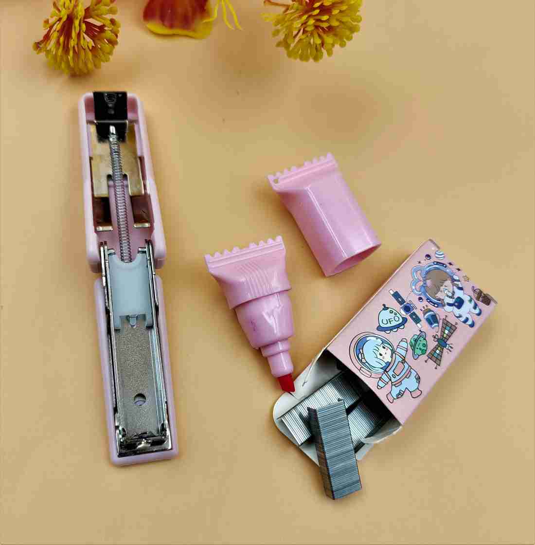 Paper Bear Combo Pink and Purple Space Stapler Theme Stapler Set Art's & craft kit