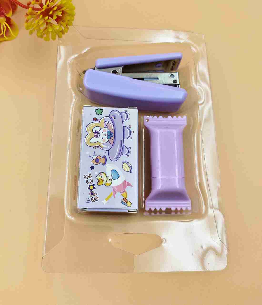 Paper Bear Combo Pink and Purple Space Stapler Theme Stapler Set Art's & craft kit