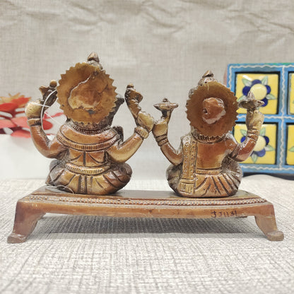 Antique brass Lakshmi ganesh