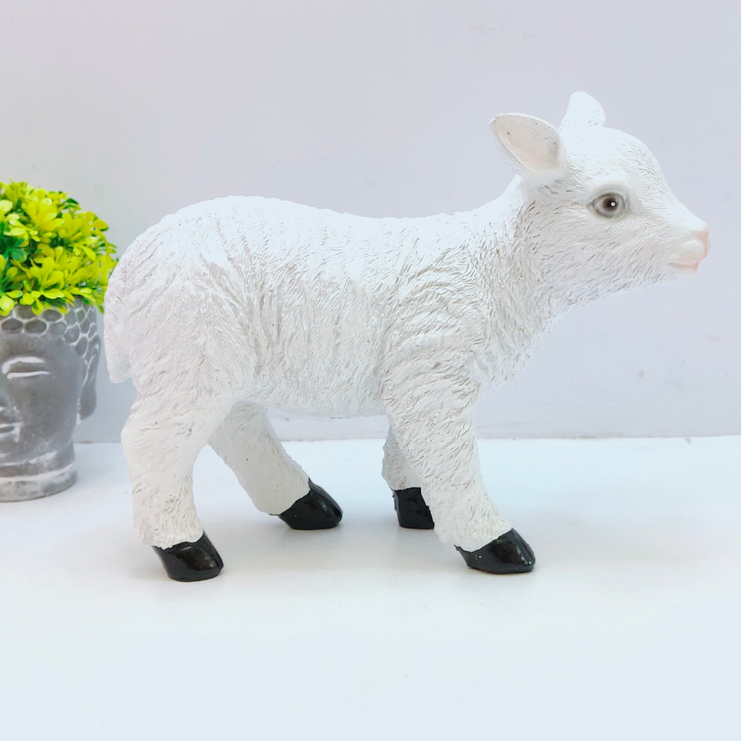 Cute Sheep Statue Lawn Fairy Garden Home Decoration Moss Doll House Ornament