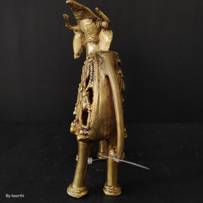 Brass Cow Sculpture Nandi Idol Spiritual Showpiece