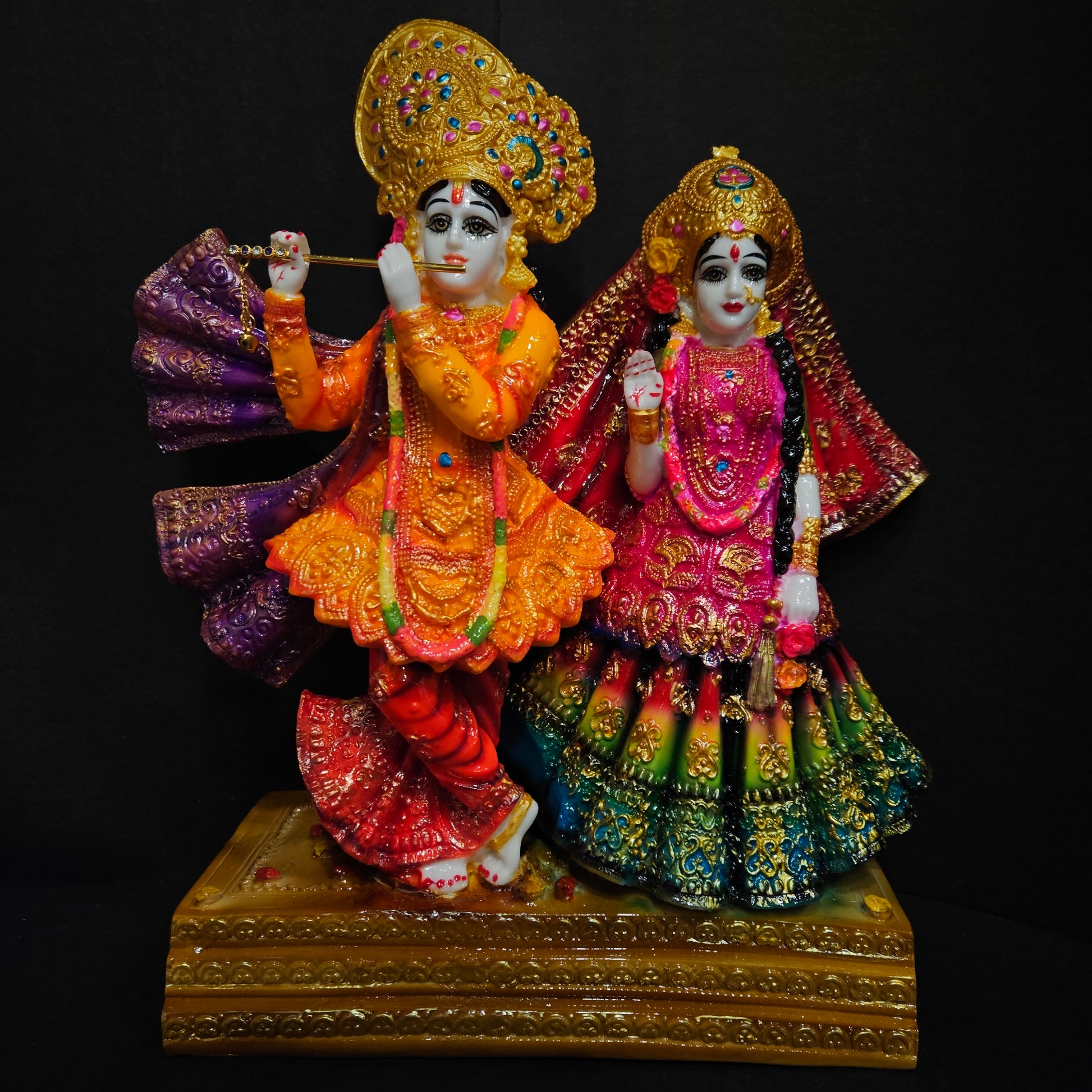 Radha Krishna Murti Handpainted Radha Krishna Statue Resin Radha Krishna Idol for Gift Radhe Krishna ki Murti for Pooja Iskon Radha Krishna Idol for Home Pooja