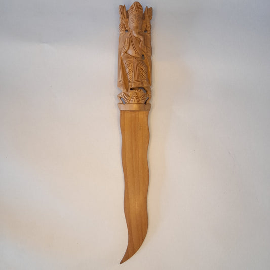 Wooden Paper Cutter W Ganesh