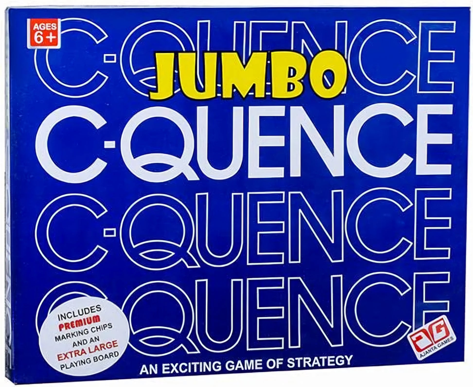 Jumbo C Quence An Exciting Game Of Strategy Includes Premium Marking Chips Extra Large Playing Board For 6 Years above age Kids