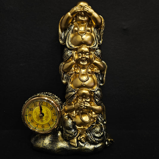 Hear No See No Speak No Evil Stacked Resin Laughing Buddha Statue Lovely Religion and Spirituality Buddhism Statues and Figures