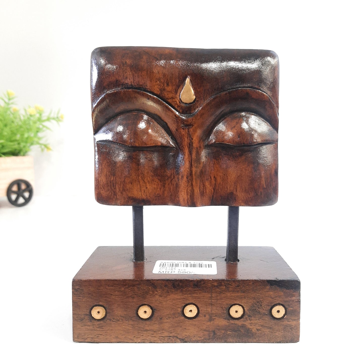 Wooden Gautham Buddha Eyes on Stand Oxod