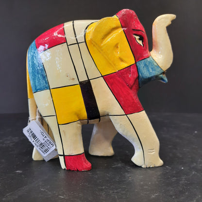 Wooden Elephant Mosaic Work
