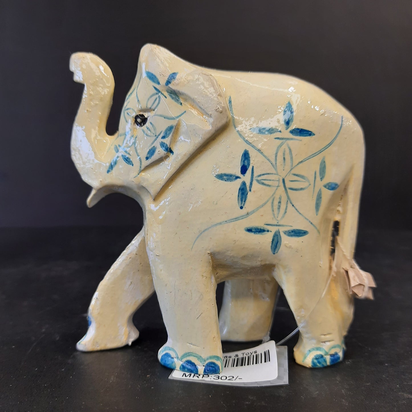 Wooden Elephant 4 Flower Painting