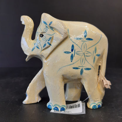 Wooden Elephant 4 Flower Painting