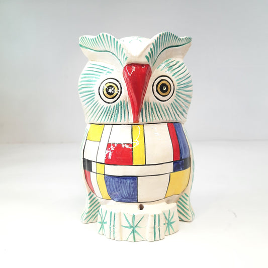 Wooden Owl F.Pose Mosaic Work