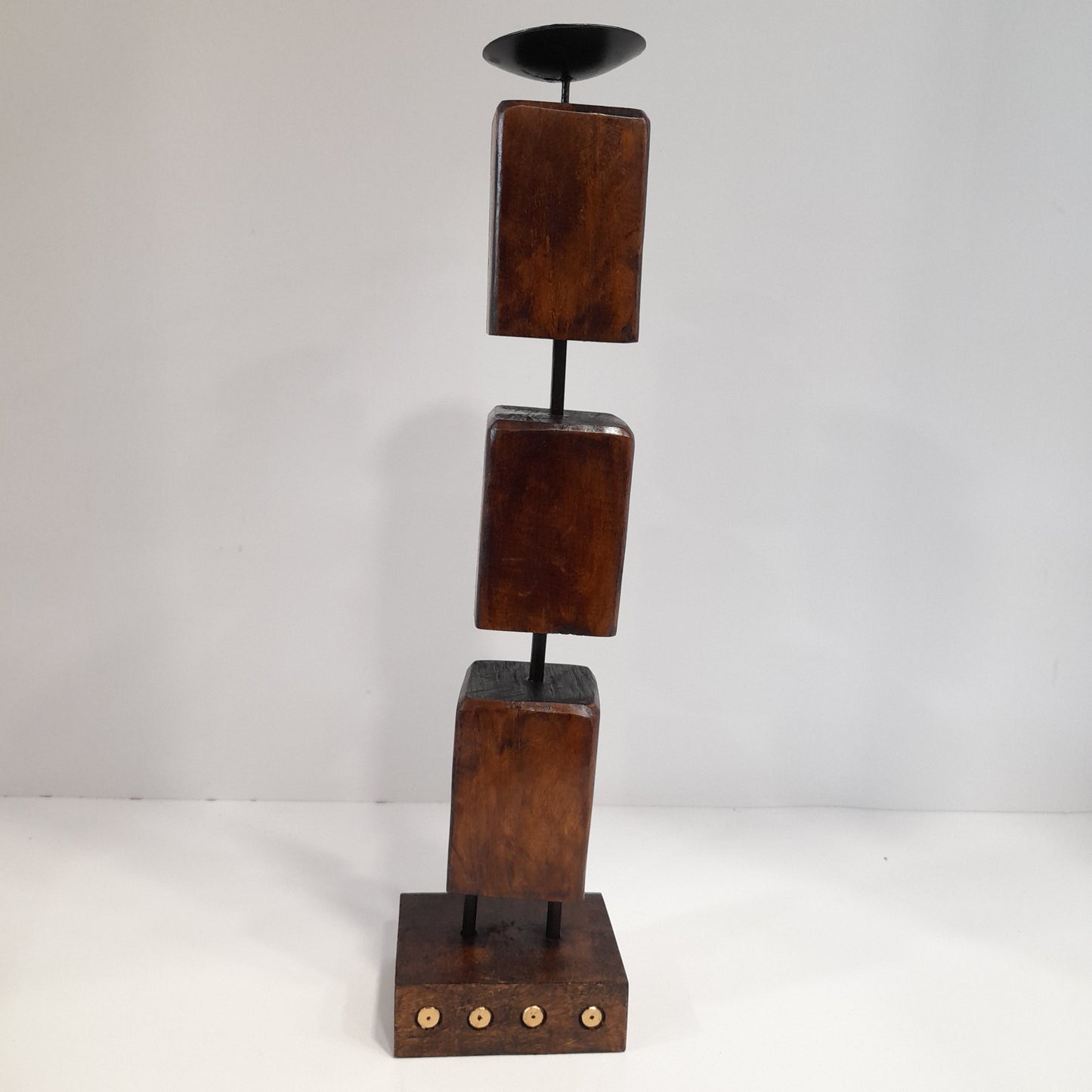 Wooden Buddha Face Panel on Stand Oxod