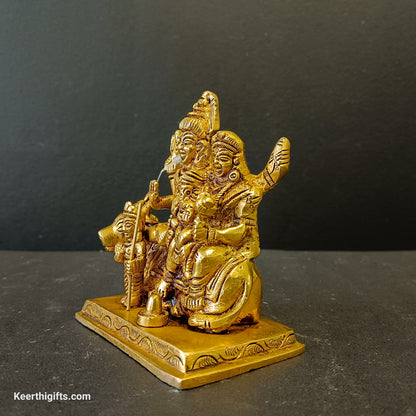 Shiva Family brass antique idol