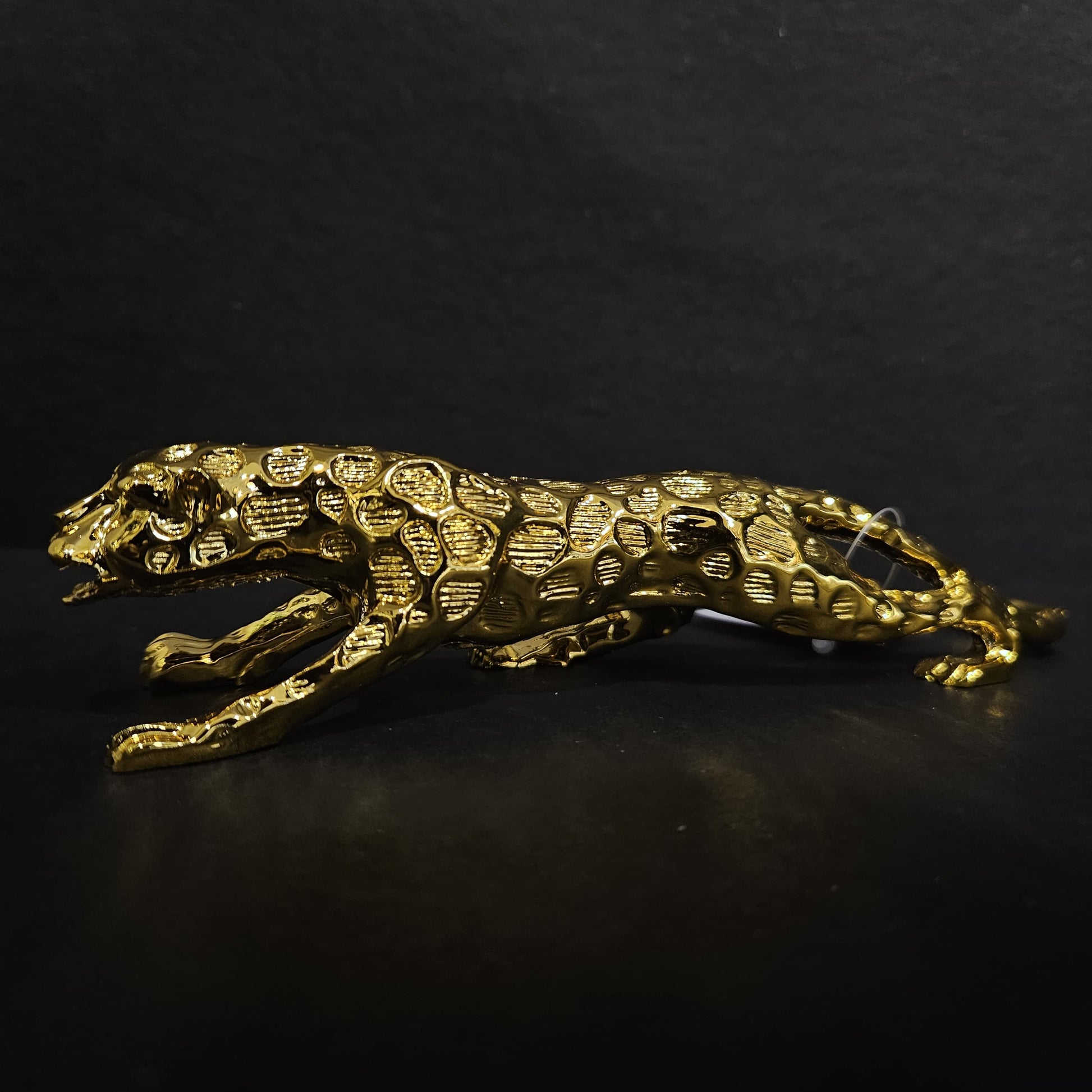 Jaguar Wild Animal Statue Decor Gift Item Golden Prosperity Gift Home Decor