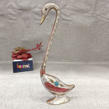 Swan Multi Colour brass show piece