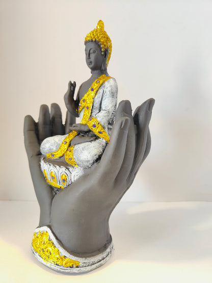 Meditating Lord Buddha Sitting on Hands