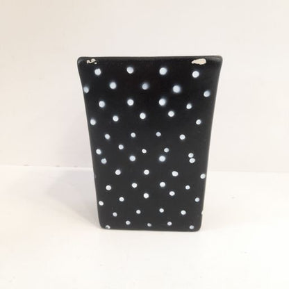 Rectangular shaped white Doted Ceramic Pot Handmade Handpainted Ceramic Pot for Plants Without Plant for Indoor, Home, Garden Decor Ceramic pot
