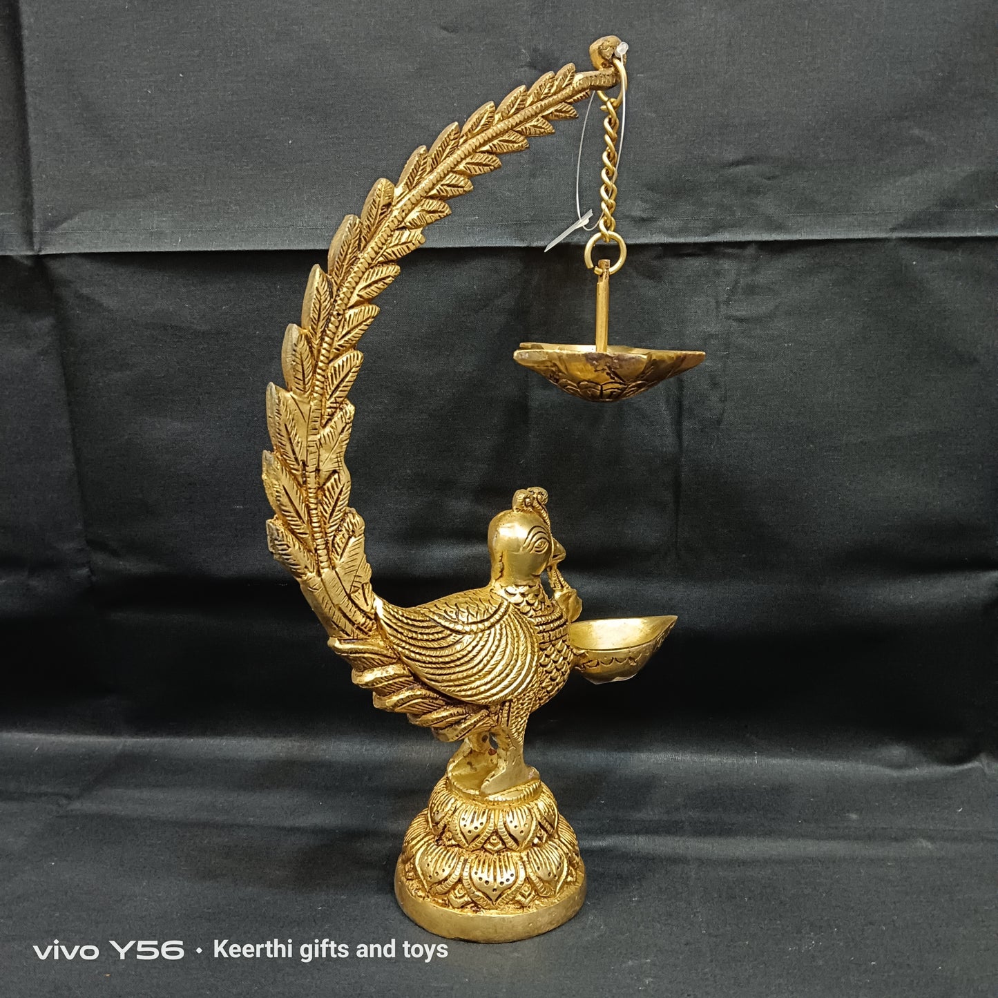 Peacock Diya stand brass antique