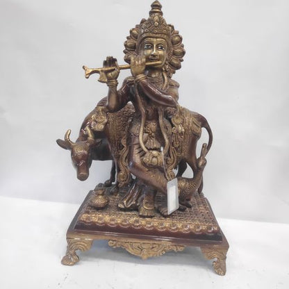 Antique Cow krishna idol