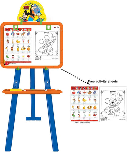 Mickey Mouse 5 in 1 Easel Board Magnetic Writing Activity and Learning Activity Board for Kids