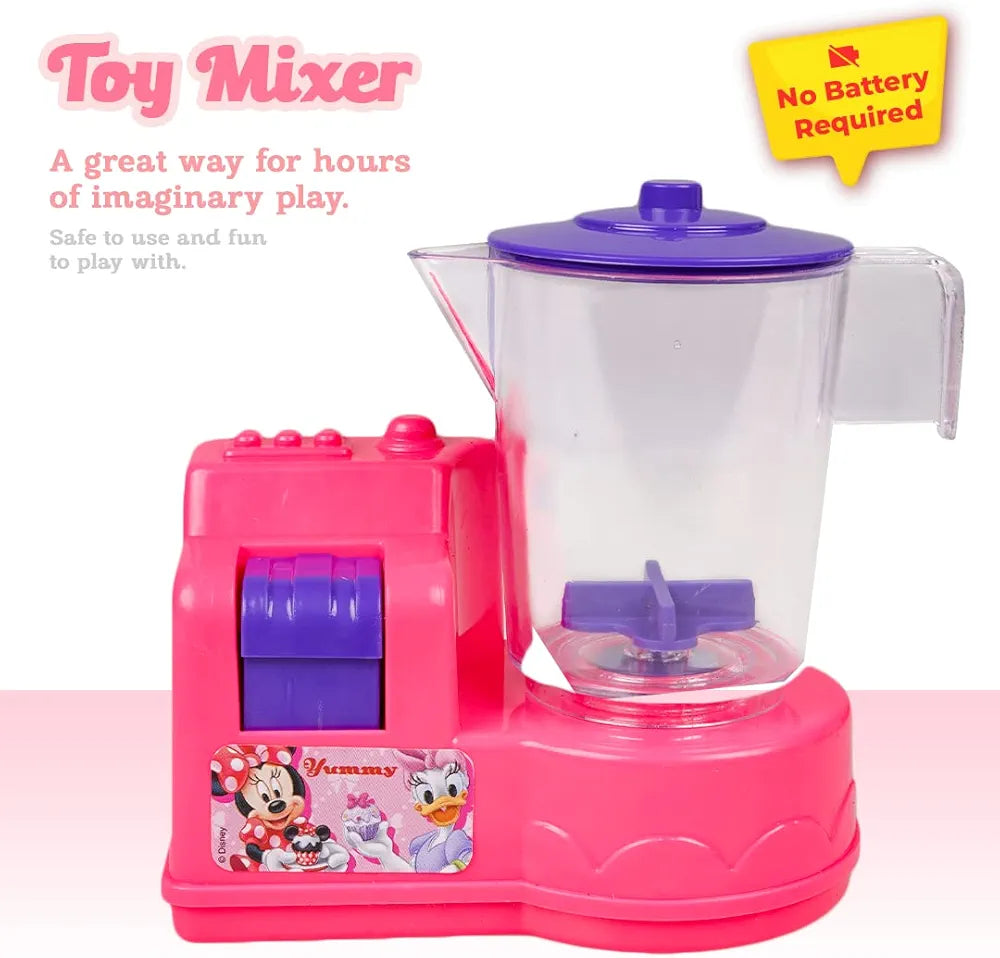 Disney Minnie Mouse Toy Mixer Real Operating Plastic Kitchen Mixer Toy for Kids