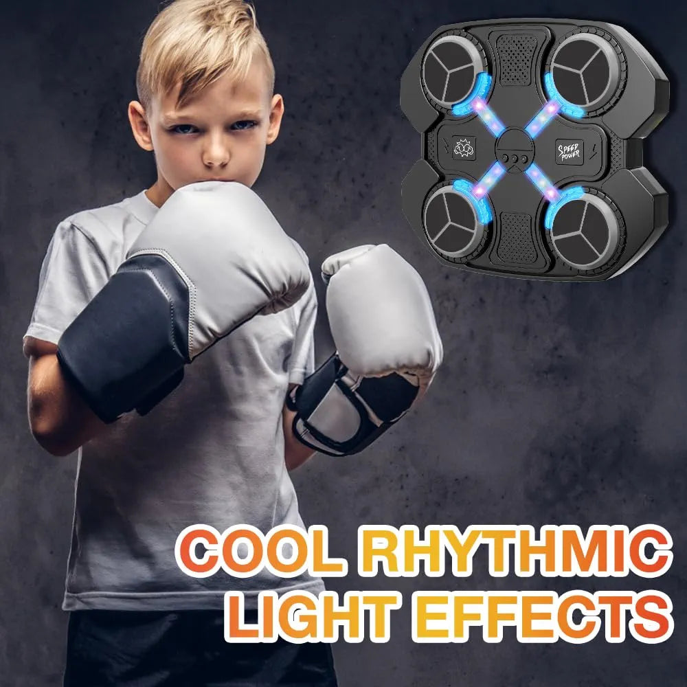 Music Boxing Machine, Smart Boxing Machine with Bluetooth Connection, Wall Mounted Electronic Intelligent, Boxing Target with Boxing Gloves for Adult Kid Home Exercises for Home, Indoor and Gym