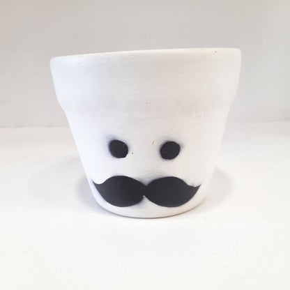 Moustache Planter Cute Desktop and Garden Flower Pot| Indoor Home Décor| Perfect for Kids Room or Gift