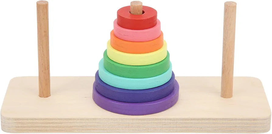 Tower Of Hanoi Toss Game Puzzle Toy Training Brains Safe Interactive Educational Toy Bite Resistance For kids