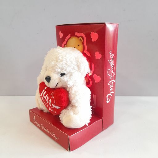 Valentines day greetings printed teddy soft toy