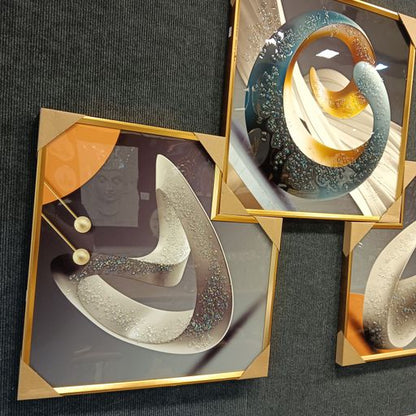 3 piece crystal wall frames