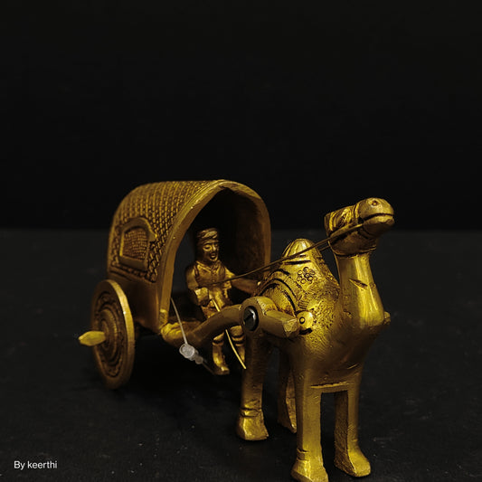 Brass Camel Cart Decorative showpiece Vintage Style Table Decor Village Animal cart for Home Decor