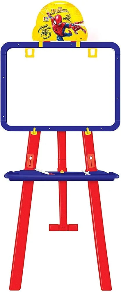 8 in 1 Double Sided Plastic Adjustable Height Multi Functional White and Black Writing Board for Kids Spider Man Easel Board