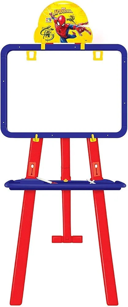 8 in 1 Double Sided Plastic Adjustable Height Multi Functional White and Black Writing Board for Kids Spider Man Easel Board