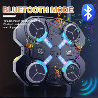Music Boxing Machine, Smart Boxing Machine with Bluetooth Connection, Wall Mounted Electronic Intelligent, Boxing Target with Boxing Gloves for Adult Kid Home Exercises for Home, Indoor and Gym