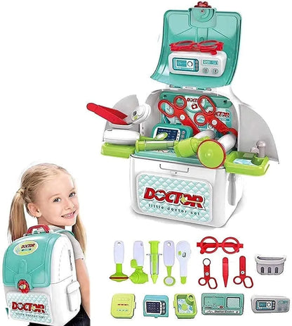 Doctor Set with Carry Bag Doctor Kit Toy for Kids 3 years above Pretend Play Toys for Kids Girls Boys Role Play Toys for Kids 2 in 1 Learning Educational Doctor Set