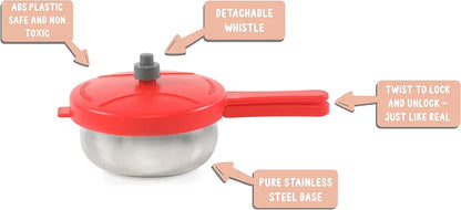 Junior Cook Kitchen Set Cute and high Quality Pure Stainless Steel Mini Toy Kitchen Set for Girls Age 3 Years Plus no Sharp Edges