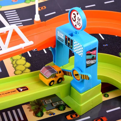 Car Race Tracks for Boys Car Adventure Toys for 3 Year above age Old Boys Girls, City Rescue Preschool Educational Toy Vehicle Puzzle Car Track Playsets for Toddlers