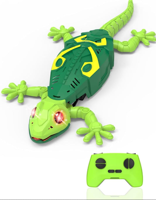 Remote Control Robot Lizard, 360° Rotation Wall Crawler Toy with LED Lights